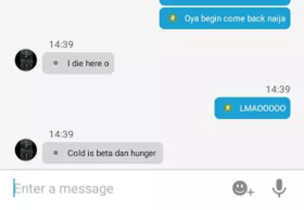 "Cold is better than hunger" Nigerian man in Canada says when asked to come back